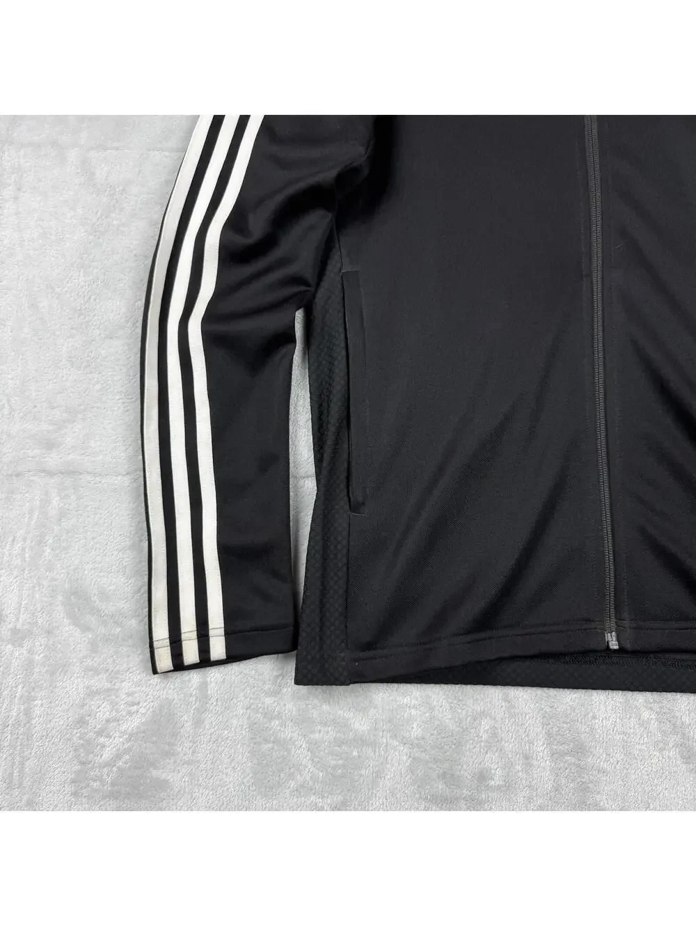 Adidas AeroReady Track Jacket Black White 3 Stripe Slim Fit MenS Soccer Techwear